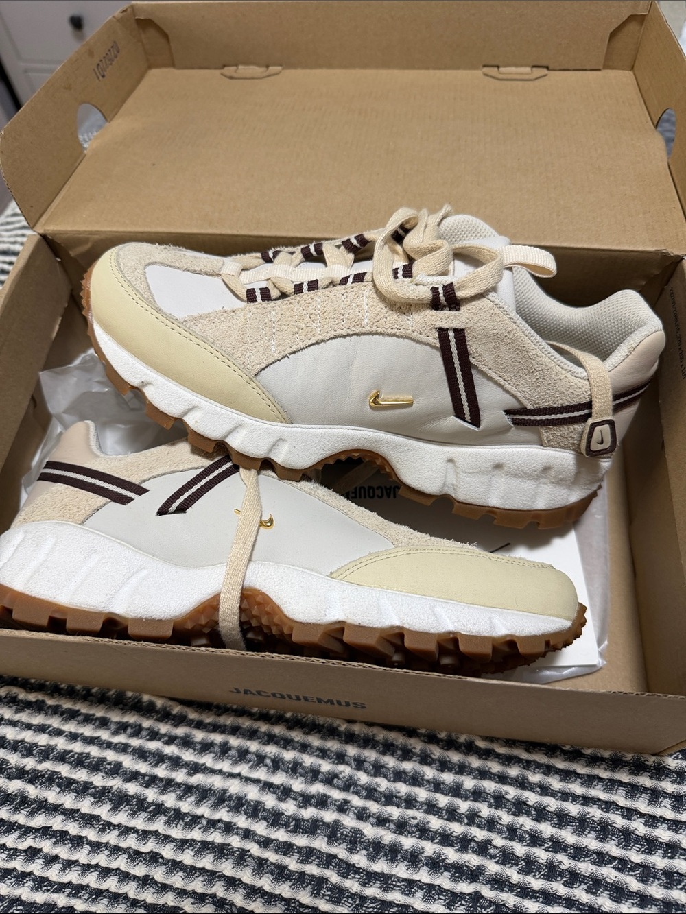 Nike x Jacquemus Cream and Brown Trail Sneakers